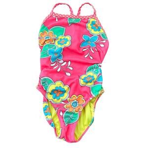 Dolfin one-piece swimsuit neon florals, size 30